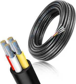 20 Gauge 4 Conductor Wire, 49.2FT 20/4 Tinned Copper 4 Wire Cable, Stranded Electrical Wires for Speaker,Automotive,Thermostat,Trailer,Irrigation,Sprinkler Etc