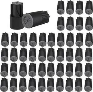 50PCS Waterproof Wire Electrical Connectors, Outdoor Seal Electrical Twist Nuts Caps Cable Terminal Connector for Landscape Light, Irrigation Valves, Wet Location Installation, 22AWG-14AWG, Black