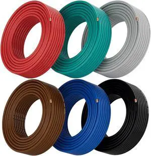 18 Gauge Wire (6-Pack Black/Red/Grey/Blue/Green/Brown, Each 25 FT), 18 AWG Auto Wire, Speaker Audio Security Alarm Control Cable, CCA, Low Voltage Hookup Wire, Stranded Electrical Wires for DIY DC