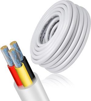 16 Gauge 3 Conductor Electrical Wire, 32.8FT Low Voltage 16/3 Tinned Copper Stranded 3 Wire Cable, 16 AWG White Flexible Extension Power Cord for Automotive, LED Lamp, Outdoor Landscape Lighting Etc