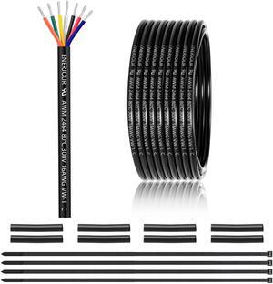 16 Gauge 7 Conductor Electrical Wire 25FT, UL 2464 16 AWG 7 Wire Cable Tinned Copper Stranded 16/7 Way Wire for Automotive Trailer Wire, Lighting, Solar Panel Cable, Extension Cable, Speaker etc.