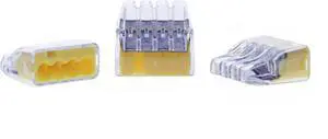 IDEAL Electrical 30-1034J In-Sure Push-In 4 Port Wire Connectors, (Jar of 200), Yellow