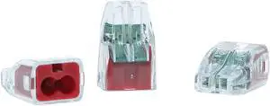 IDEAL Electrical 30-1032P in-Sure Push-in 2 Port Wire Connector, Red, (100/Bag)