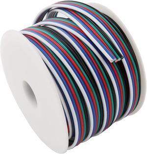 40FT 18 Gauge RGBW LED Strip Extension Cable 18AWG 5pin 5 Color Stand Electrical Flexible Wire Extension Cord for RGBW RGBWW LED Ribbon Lamp Tape Lighting (40 Feet per Spool)