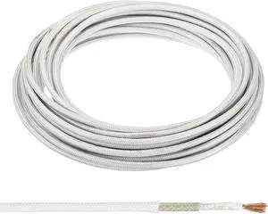 PATIKIL 9.8Ft 11AWG High Temperature Wire, -60-350 Degrees Celsius Mica Glass Fiber Electronic Wire Insulated Heat Resistant Electronical Flexible Cable for Lamp Boiler Heater, White