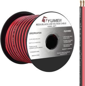 50FT 14/2 Gauge Red Black Cable Hookup Electrical Wire LED Strips Extension Wire 12V/24V DC Cable, 14AWG Flexible Wire Extension Cord for LED Ribbon Lamp Tape Lighting