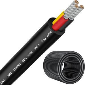 16 Gauge Electrical Wire 30FT, 16/3 Stranded Low Voltage Landscape Lighting Wire, Outdoor Direct Burial Waterproof Oil-Proof UV Resistant PVC Jacket Cable for LED Lamp Lighting Automotive Speaker