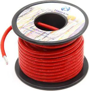 10 Gauge Electrical wire Marine Grade Primary wire Cable High Voltage 1000V Automotive high temperature wire battery cable 10 AWG Stranded of Tinned copper Hook up wire Hard wires 25FT Red Roll