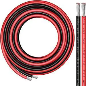 6 Gauge Wire - iGreely 30 FT Red & 30 FT Black 6 Gauge Tinned Copper Electrical Wire Cable for Car Audio Automotive Trailer Marine Harness Wiring 6AWG 30Ft