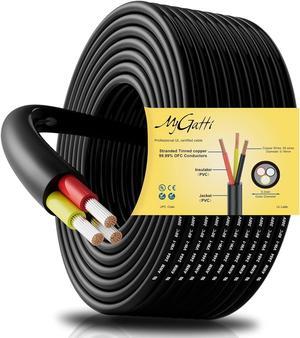 20 Gauge 3 Conductor Electrical Wire 25 FT, 20AWG UL 2464 Stranded Power Cable, Tinned Oxygen Free Copper Wire, Lamp Lighting, Automotive, LED Strips, 20/3 Cord Extension Low Voltage Cable, Black