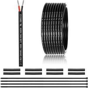 18 Gauge 2 Conductor Electrical Wire 25FT, UL 2464 18 AWG 2 Wire Cable Tinned Copper PVC Stranded 18/2 Core Wire for LED Strips Lighting, Outdoor Low Voltage Extension Cable, Automotive etc.