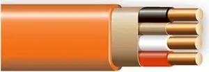 147-1803BR 50-Feet 10/3 NM-B Solid with Ground Wire, Orange
