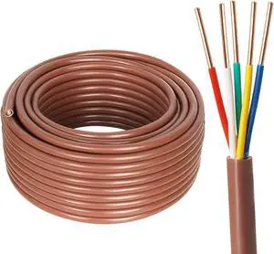 Thermostat Wire - 18/5 50FT Solid Copper 18 Gauge 5 Conductor Power Circuit Cable for Heating & air Conditioning Equipment, doorbells and Other Indoor/Outdoor Low Voltage Applications Use