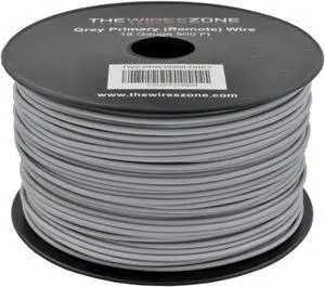 18 Gauge AWG 500' Feet ft Stranded Primary Remote Wire Cable (Grey)