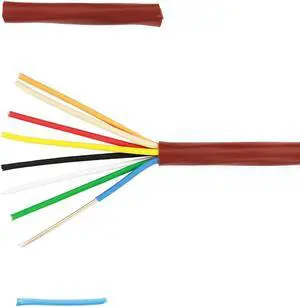 Thermostat Wire - Solid Copper 18 Gauge - CL2 - Power Circuit Cable (18/8Brown, 50ft)