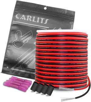 22AWG 100ft Extension Cable Wire Cord 30m Stranded Tinned Copper 22 Gauge 2 Color Red Black Cable Hookup Electrical Wire 12V 24V DC for Led Strips Single Color 3528 5050 2835