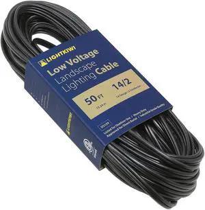 14/2 Low Voltage Landscape Wire - 50 Feet - Weatherproof Outdoor Underground Direct Burial Stranded Cable for Spotlight, Pathway Lighting and More - ETL Listed