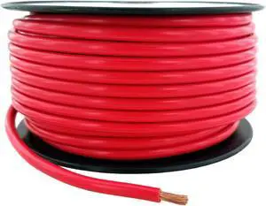 GS Power 8 AWG (American Wire Gauge) Copper Clad Aluminum Primary Cable. for Car Audio Speaker Amplifier Remote Battery 12V Automotive Wiring | 100 Feet Red (Also in Black & Red/Black Bonded)