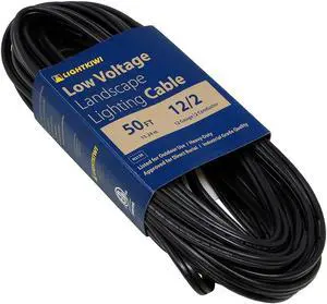 12/2 Low Voltage Landscape Lighting Wire - 50 Feet - Weatherproof Outdoor Underground Direct Burial Stranded Cable for Spotlight, Pathway Lights and More - ETL Listed