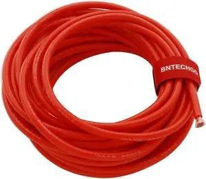 BNTECHGO 10 Gauge Silicone Wire Red 20 ft Ultra Flexible 10 AWG Stranded Tinned Copper Wire