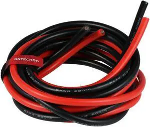BNTECHGO 6 Gauge Silicone Wire 10 ft Red and 10 ft Black Flexible 6 AWG 3200 Strands of 0.08mm Tinned Copper Wire