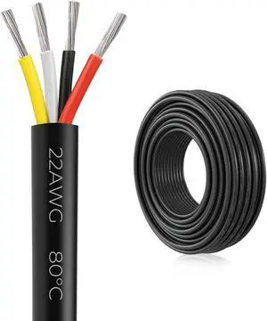 FIRMERST 22 Gauge 100 Feet Low Voltage Electric Wire for LED 4 Conductor