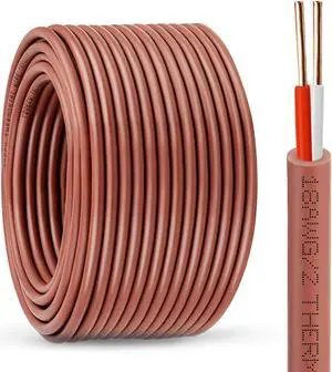 Thermostat Wire - 18/2 75FT Solid Copper 18AWG 2 Conductor Power Circuit Cable for Heating & air Conditioning Equipment, doorbells and Other Indoor/Outdoor Low Voltage Applications Use