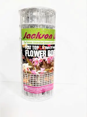 Jackson Wire JAC-13-01-53-31 Flower Border Fence as Decoration Supports and Protection Guards, Electric Furnace Steel with White Vinyl Coated, 14" High x 25" Long