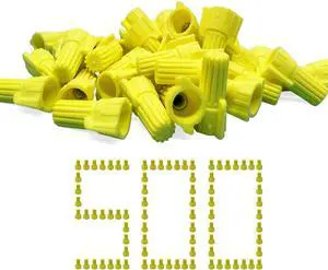 Yellow Winged Wire Connectors Nuts 500 PCs, Dicio Twist Wire Cap Electrical Connectors UL Listed Screw-On Electrical Connectors Kit 18-10 AWG for Connect Electrical Wiring