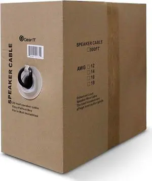GearIT 14/2 Speaker Wire (500 Feet) 14AWG Gauge - Outdoor Direct Burial in Ground/in Wall / CL3 CL2 Rated / 2 Conductors - OFC Oxygen-Free Copper, Black 500ft