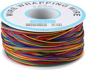 Copper Wire Wire-Wrapping 30AWG 8-Wire Colored Insulation Test Wrapping Cable P/N B-30-1000 250M PCB Solder Tinned Copper Solid Cable 80