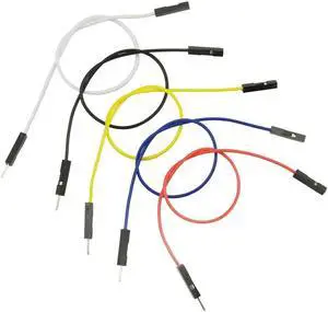 150Pcs 5 Colors 1Pin 2.54mm Female to Male Breadboard Jumper Wire PVC Soldering Brushless Motor Double-end Tinning Connector Cable(PCB Jump Circuit Board Cable Wire Set) 200mm