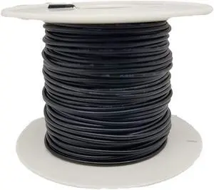 100ft 22 AWG Solid Copper Wire - UL1007 Rated Hook-Up Primary Power Wiring for Breadboards, DIY Electronics, and Prototypes with Black PVC Insulation - Plastic Spool