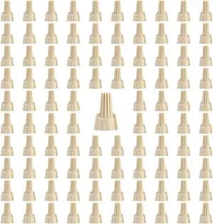 100pcs Winged Wire Nuts Connectors,Tan 22-10 AWG Easy Twist-on Electrical Screw Wire Caps (P12 Tan)