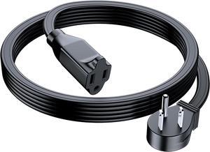 Maximm Extension Cord (6 Feet) 1 Outlet Flat Wire, 3-Prong 45° Angled Flat Plug, 16 AWG Power Cord - UL Certified (Black)