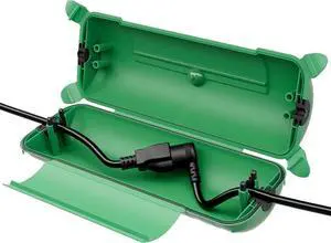 Restmo Extension Cord Safety Cover, IP44 Waterproof Connection Box, Weatherproof Electrical Enclosure Seal to Protect Outdoor Outlet, Plug, Holiday Decoration Light, Fountain, Power Tool, Green
