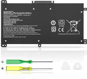 SLE-TECH 41.7WH BK03XL Battery for HP Pavilion X360 14-BA 14M-BA 14m-ba011dx 14m-ba013dx 14m-ba015dx 14m-ba114dx 14-ba253cl 14-ba125cl 14-ba175nr 14-ba051cl 916366-421 916811-855 HSTNN-LB7S UB7G