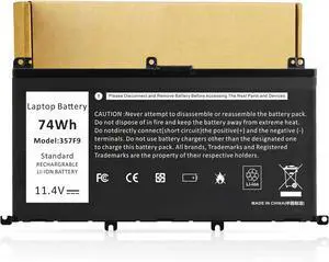 Futurebatt 357F9 Laptop Battery Replacement for Dell Inspiron 15 7000 Gaming 15 7559 i7559 7557 i7557 5577 7567 5576 7566 INS15PD 71JF4 071JF4 P57F P65F P65F001 0357F9 0GFJ6 74WH