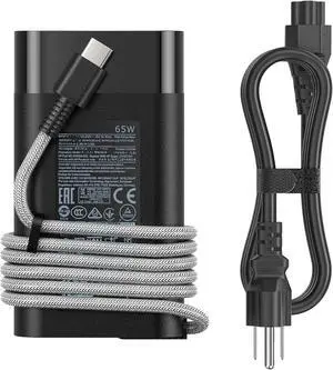 65W Laptop Charger for HP Envy X360 Elitebook x360 Elite x2 Chromebook X360,20V/3.25A AC Adapter for HP Chromebook Envy ZBook ProBook Type C Travel Fast Charging Laptop Power Cord Slim Tip