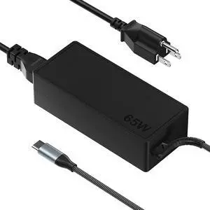 65W USB C Laptop Charger Fast Charging Adapter for Lenovo ThinkPad Yoga/HP Elitebook Spectre/Dell Latitude/MacBook Pro/ASUS Chromebook/Samsung Galaxy, Replacement Computer Charger Type C
