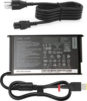 135W AC Charger Fit for Lenovo ThinkPad X1 Extreme Gen 1 2 3 4 5 W540 W541 T440 T440S T440P T470P T540p T15p Ideapad Yoga Y50-70 Y50-80 Y50p Y50p-70 Y50c G405 G410 G505 Laptop Power Supply Adapter