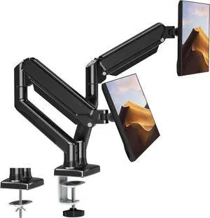 Dual Monitor Mount Fits 13 to 32 Inch Computer Screen, Dual Monitor Arm Hold up to 19.8lbs Each, Full Motion Monitor Desk Mounts for 2 Monitors, Gas Spring Monitor Stand, VESA Mount