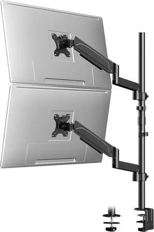17-32'' Vertical Monitor Stand, 34.9'' Long Pole Stand, Max Load 19.8 lbs, Adjustable Tilt/Swivel/Rotate WORLDLIFT Dual Stacked Monitor Mount, VESA 75 * 75/100 * 100mm