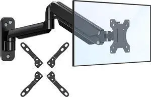 MOUNTUP Monitor Wall Mount for 17-35 Inch Computer Screen, Gas Spring Single Monitor Arm with VESA Extension Kit for VESA 75x75, 100x100, 100x200, 200x100, 200x200, Support 4.4-26.5lbs Display, Black
