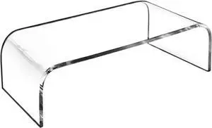 AMT Acrylic Laptop Monitor Stand & Computer Riser with Cat Keyboard Protector, Space-Saving Design, Extra Storage, Clear Shelf - Ideal for Monitors, Laptops, Printers, Desktop Decor