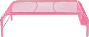 Mind Reader Monitor Stand, Ventilated Laptop Riser, Desktop Organizer, Side Storage, Metal Mesh, 20" L x 11.5" W x 5.5" H, Pink