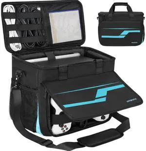 Deegotech Travel Carrying Case Compatible with Xbox Series X/S, Portable Storage Game Bag with Extra Console Protection Padded, Multiple Pockets for 15.6Laptop Controller Headsets Game Accessories