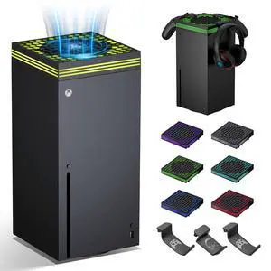 ZAONOOL Cooling Fan for Xbox Series X Console - High Speed Top Fan Cooler System with 13 RGB LED Light Modes, Low Noise, Dust Proof, Keeps Your Xbox Console Cool, Fits Horizontal or Vertical Placement ZAONOOL Cooling Fan for Xbox Series X Console - High Speed Top Fan Cooler System with 13 RGB LED Light Modes, Low Noise, Dust Proof, Keeps Your Xbox Console Cool, Fits Horizontal or Vertical Placement