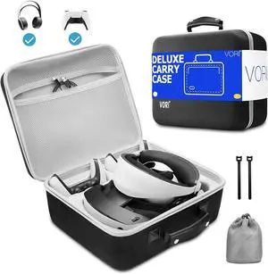 VORI Carrying Case for PSVR2 Gaming Headset and Touch Controllers Accessories, Portable Protection Hard Case for PS VR2 Controller, Suitable for Travel and Home Storage, Black