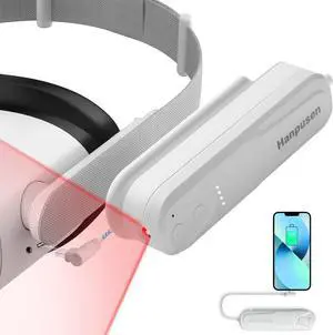 Hanpusen Battery Pack with Ir Light for Oculus Quest 2, Ir Illuminator Infrared Light with 5000mAh Charger for Quest 2 Accessories, Enhance Tracking in Dark Extended 2-4 Hours Play Time